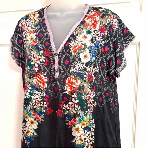 Johnny Was Dress Silk Mystic Midi Dress size Small - Picture 7 of 16